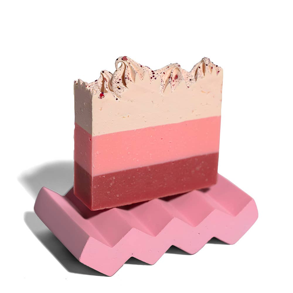 Modern Cement Soap Dish - Pink