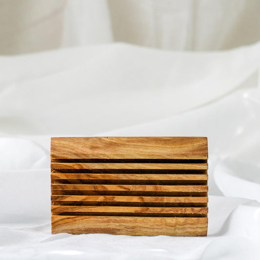 Olive Wood Soap Dish - Ridged